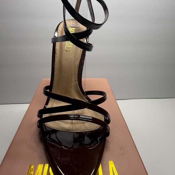 Miss Lola Pointed toe brown heels. - Picture 5 of 9